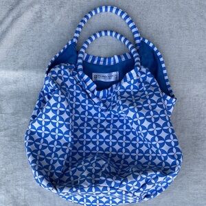 Pureology Blue and White Geometric Tote